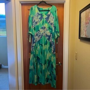 Teal and Blue flowy Dress